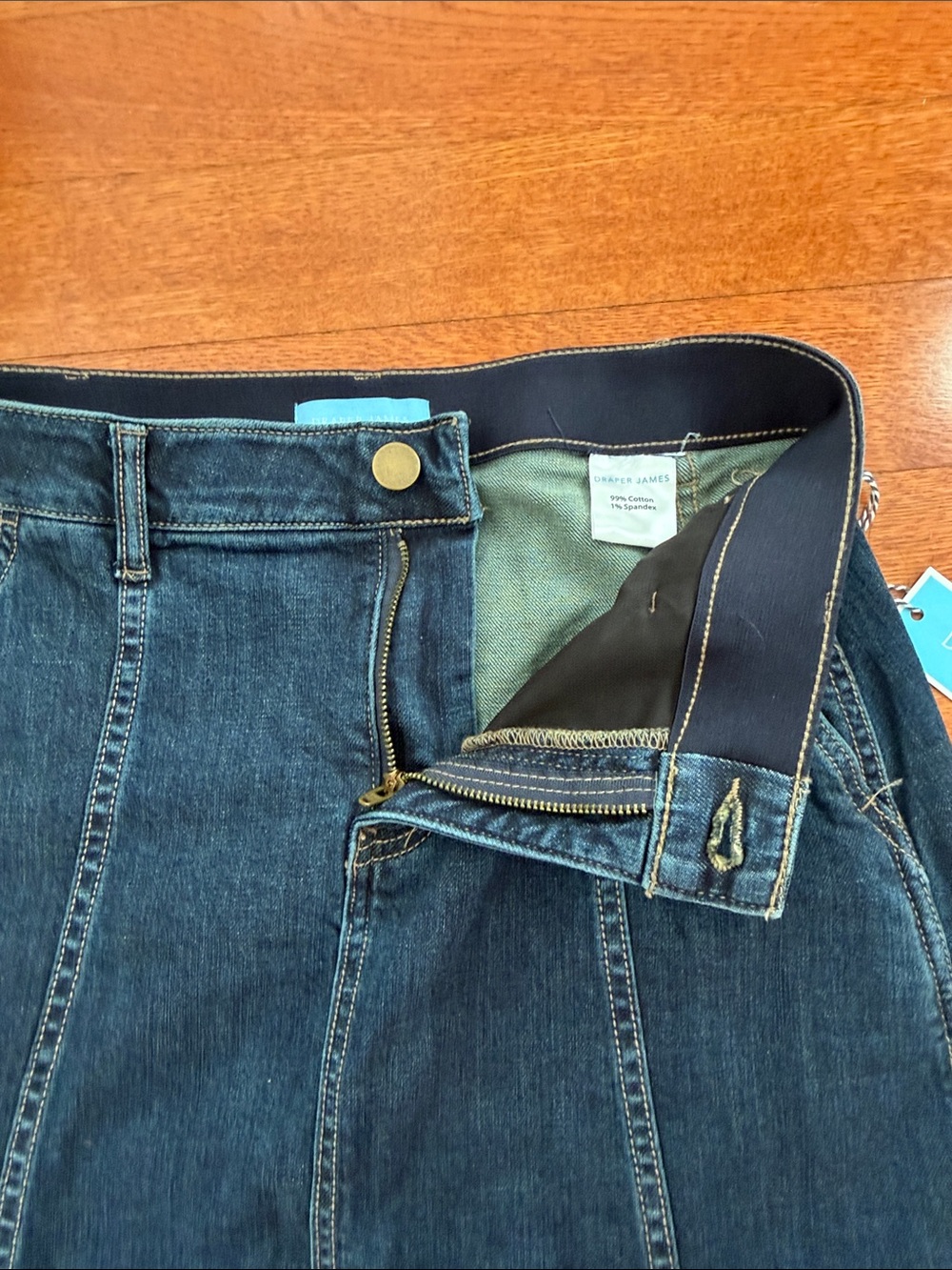 NWT Draper James Denim A-Line Midi Skirt size 4 - Picture 6 of 9